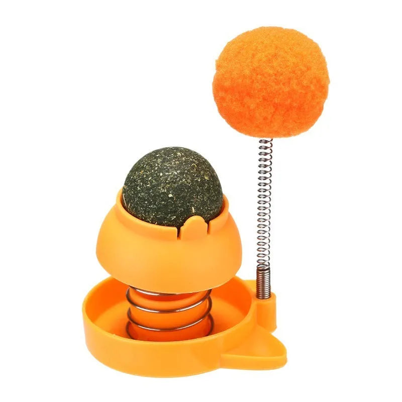Blue lucky cat mint ball cat toy with self-moving mechanism