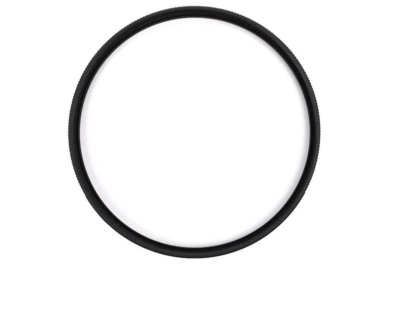 Black multi-coated UV camera filter protector showing bayonet mount for lens attachment