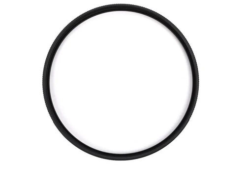 Black multi-coated UV camera filter protector showing bayonet mount for lens attachment