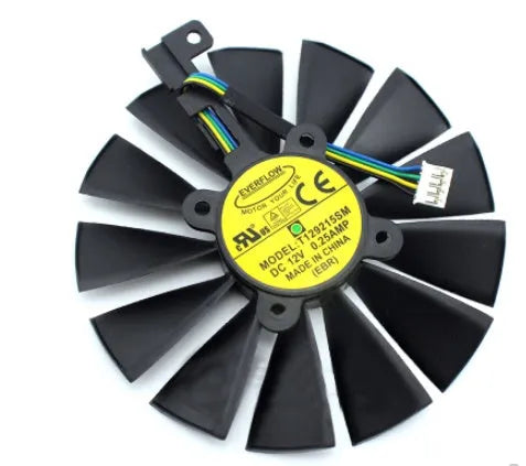 EVERFLOW T129215SM graphics card cooling fan 95mm x 95mm x 10mm with 4-pin cable