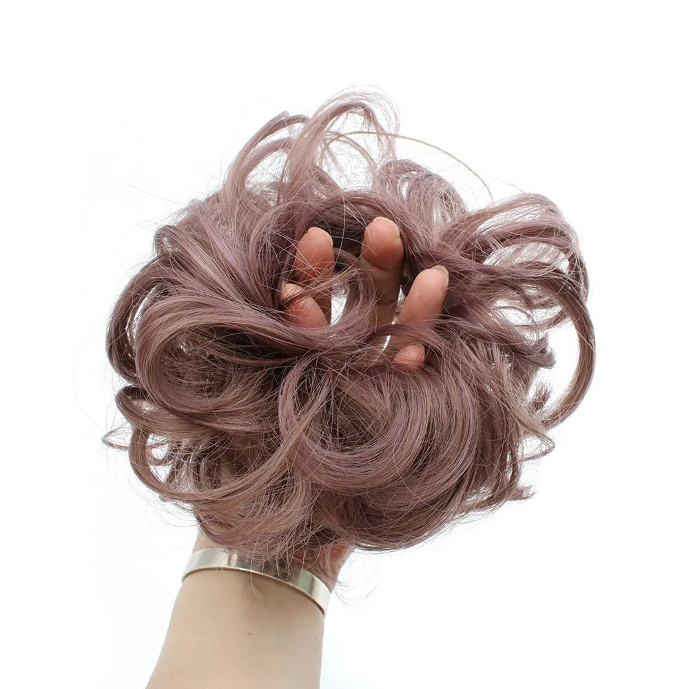 Hair ring adjustable wig band in burgundy colour on white background