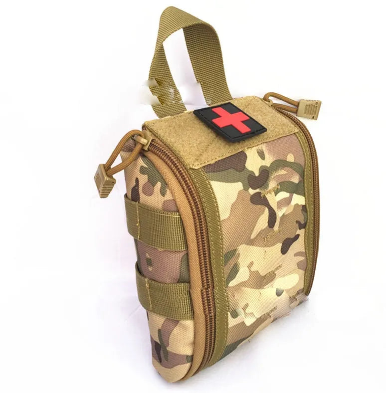 Tactical medical kit with first aid supplies for outdoor camping and mountain climbing