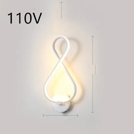 Nordic minimalist LED wall lamp in black or white with silicone shade for bedroom bedside lighting