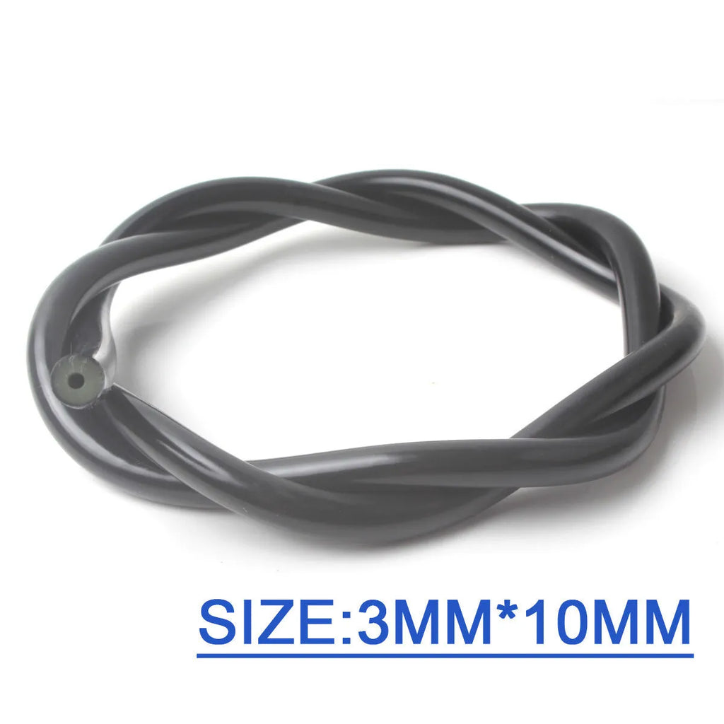 Black latex speargun tube with 500-600% tensile range for diving speargun propulsion