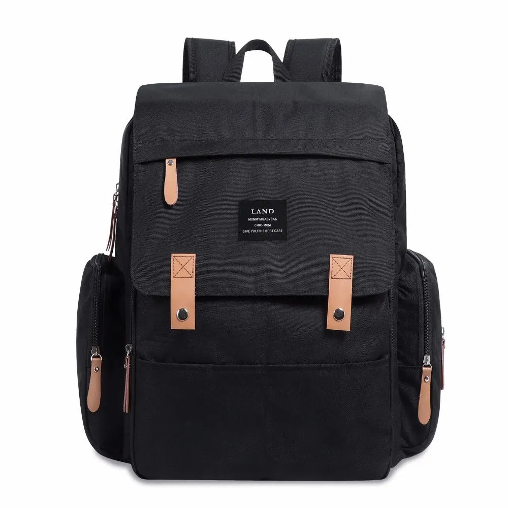 LAND large capacity oxford cloth nappy backpack with changing mat in grey colour