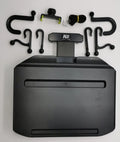 Child car study desk in ABS plastic with laptop holder, two removable trays, and phone holder, black colour