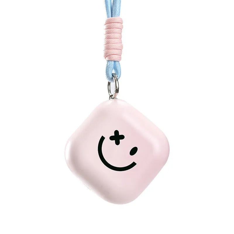Square rechargeable hand warmer in white, light green, and pink colours with USB charging