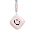 Square rechargeable hand warmer in white, light green, and pink colours with USB charging