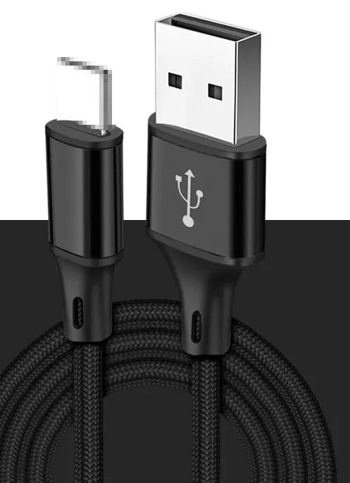 2-metre USB-A to Type-C data cable in multiple colour options for mobile phone charging