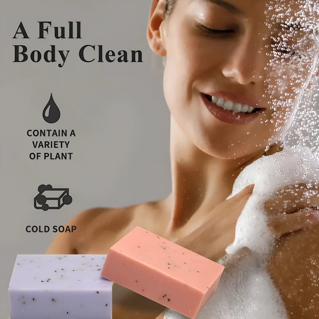 A bar of handmade plant essential oil soap for bathing and hand washing, 100g
