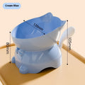 Oblique stainless steel cat bowl with a coloured silicone non-slip base.