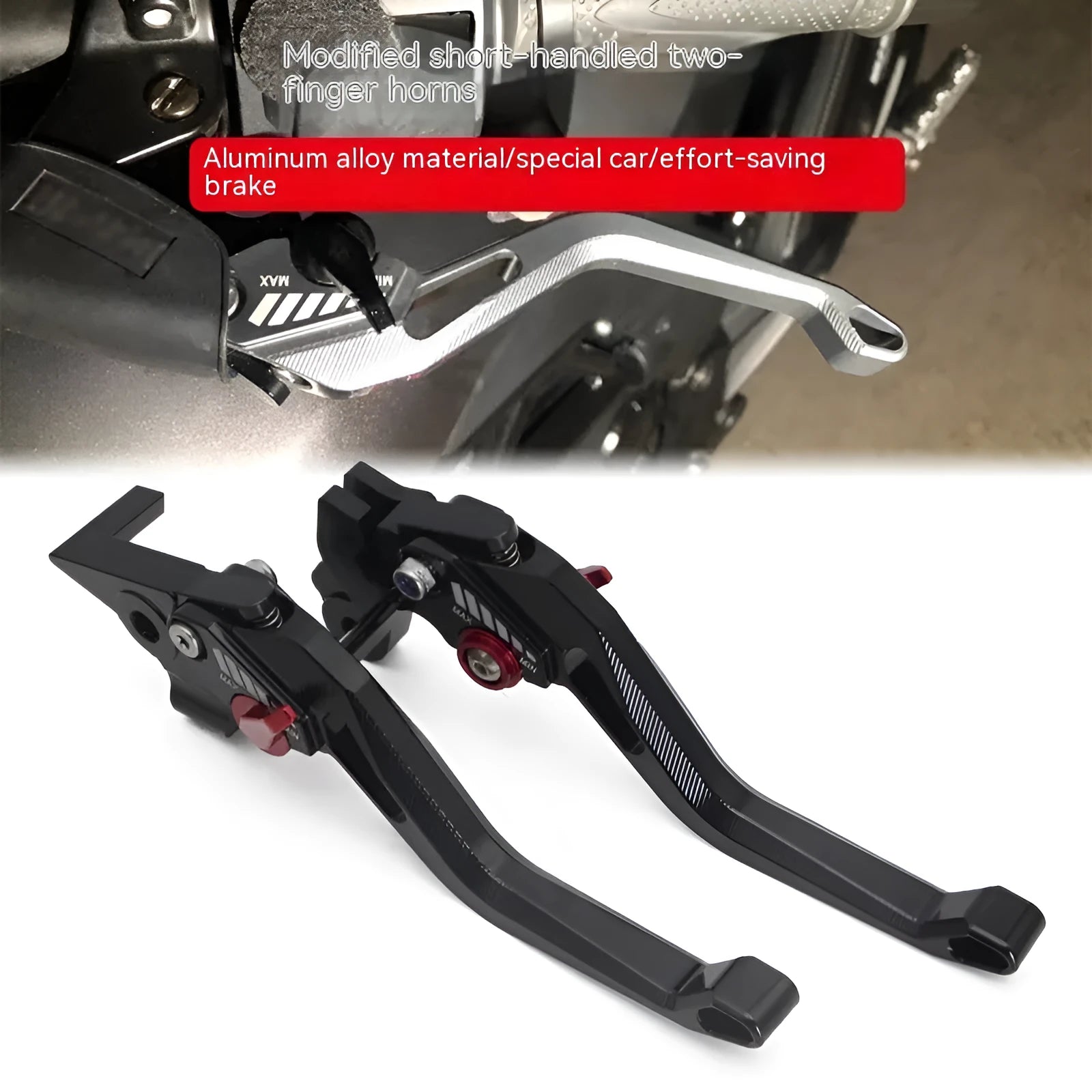 Motorcycle two-finger clutch rod kit with metal construction and multiple colour options