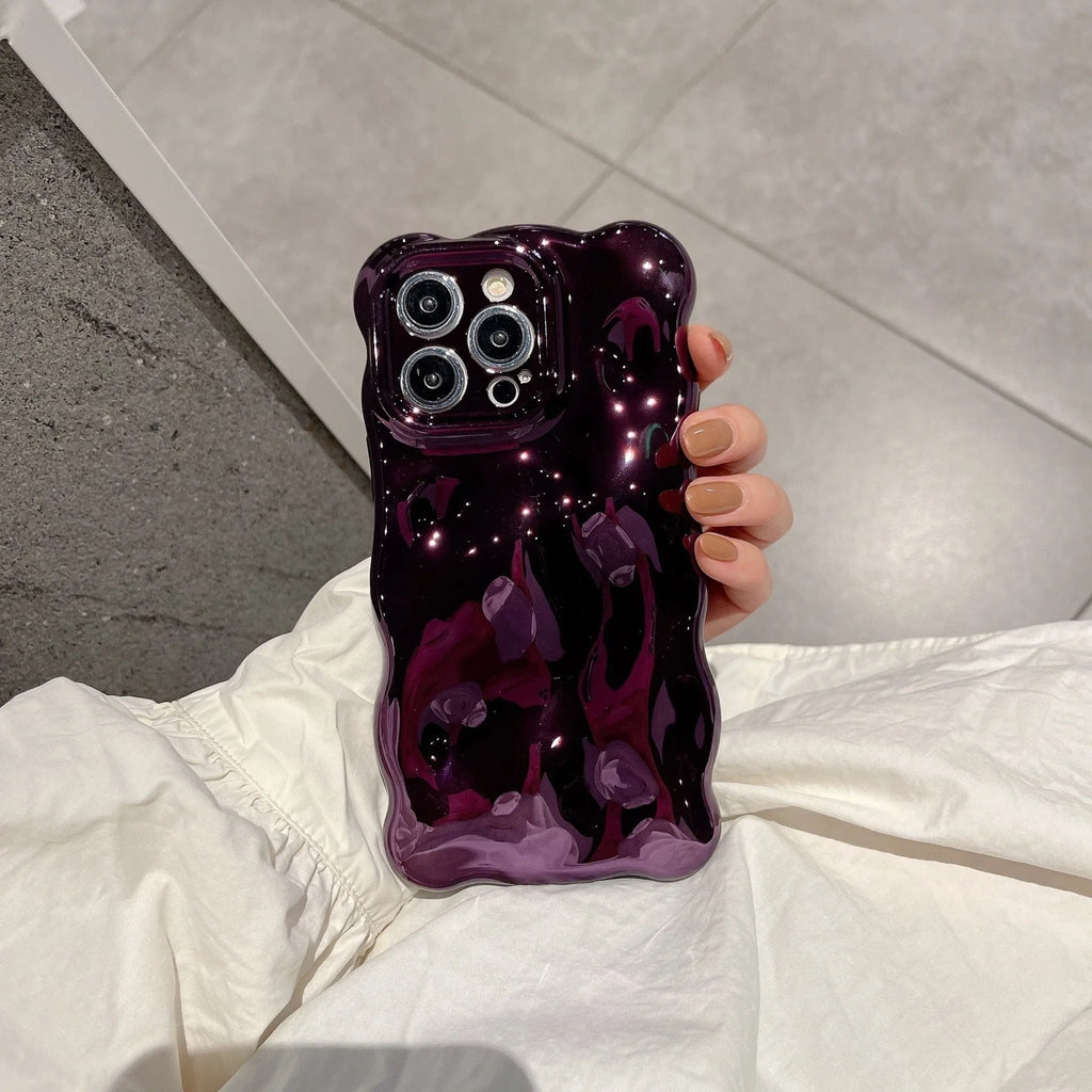 TPU phone case with bubble shell electroplating finish in silver for iPhone