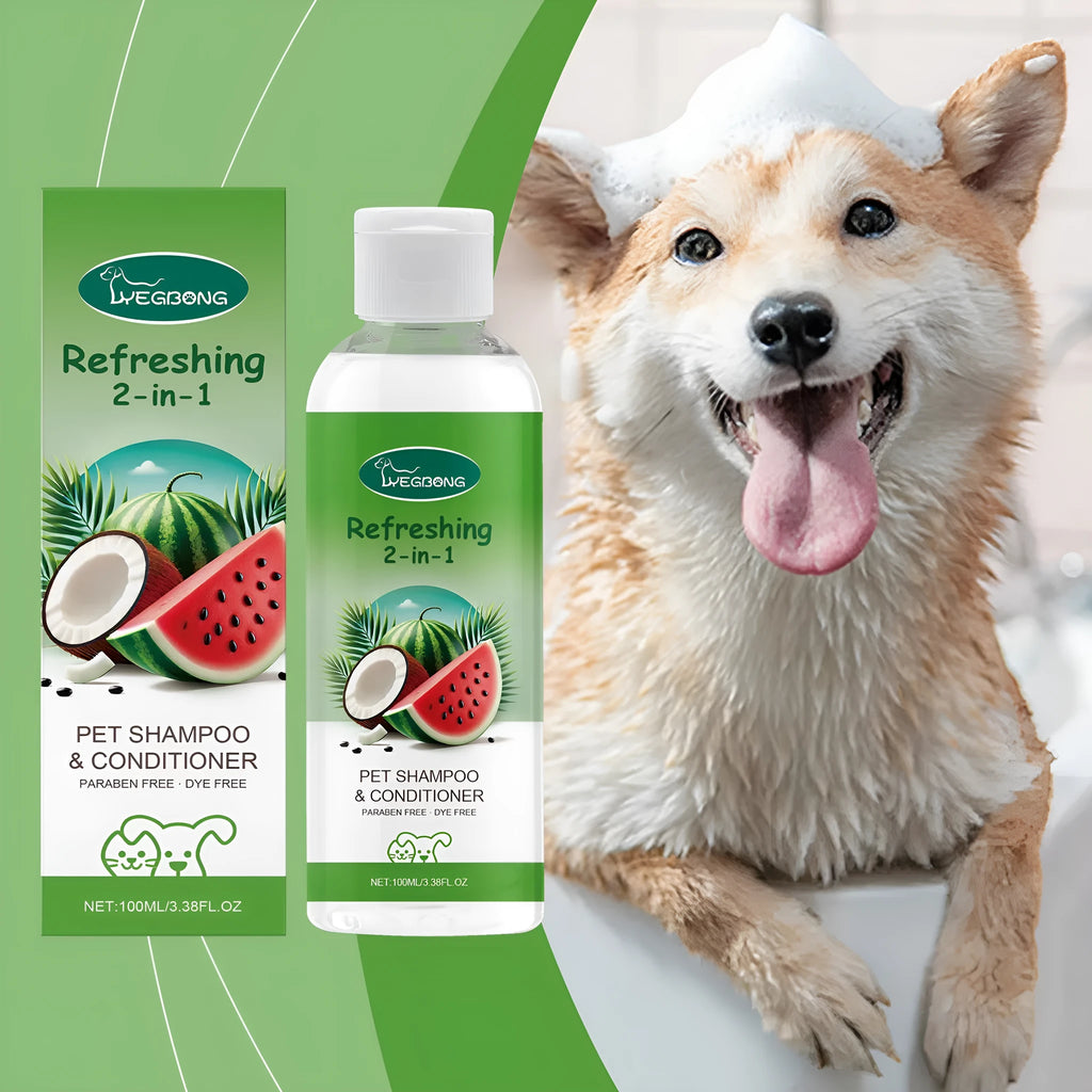 100ml pet 2-in-1 shampoo and conditioner gel bottle with watermelon and coconut extracts