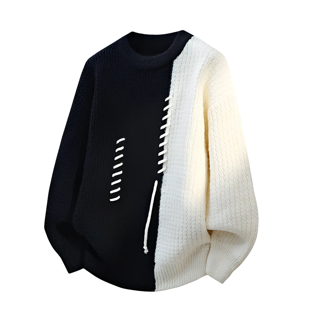 Men's fashion round neck sweater pullover in black, coffee, gray, and red colors, loose fit, thickened thermal polyester fibre, sizes M to 4XL