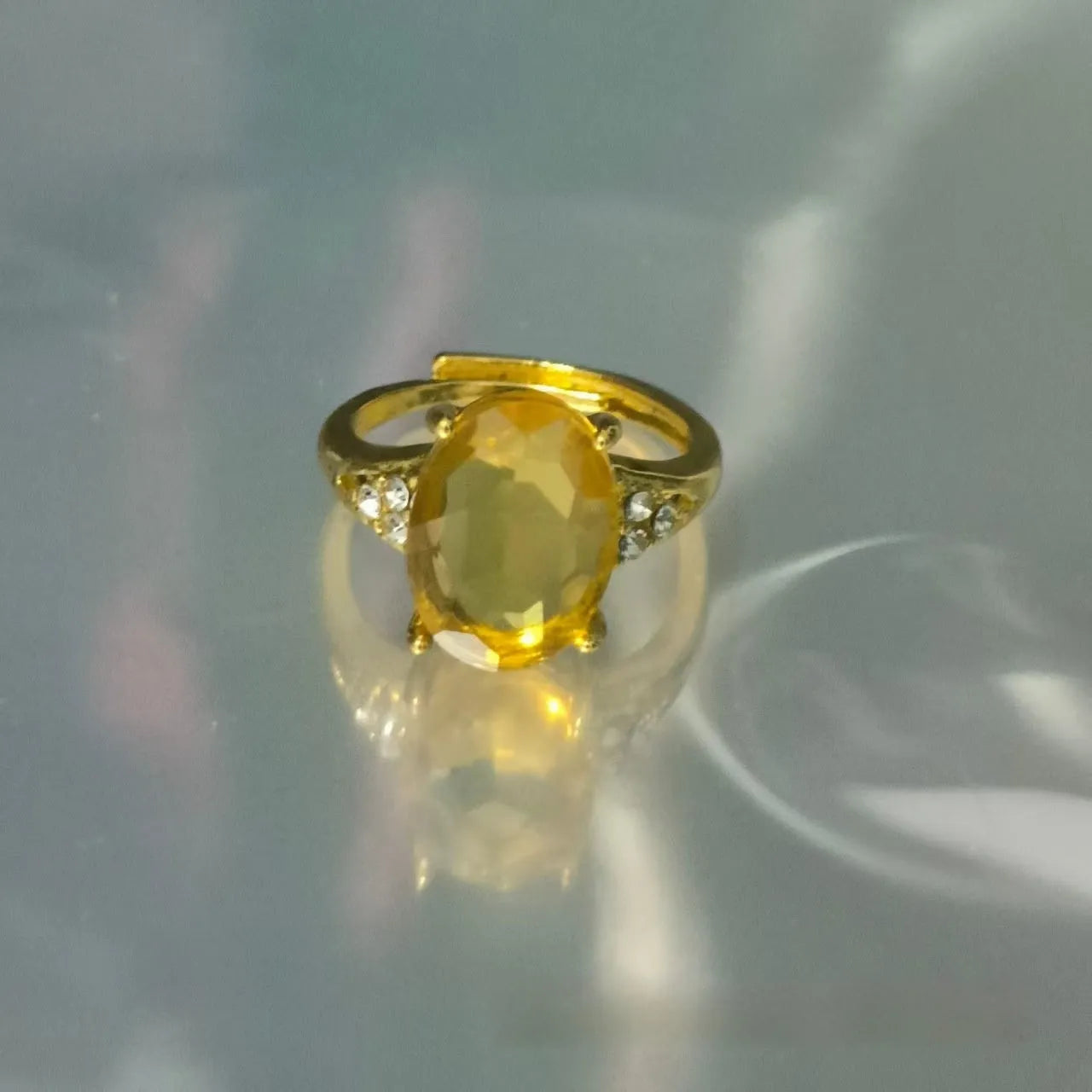 Inlaid zircon love heart-shaped open ring for women in adjustable alloy finish