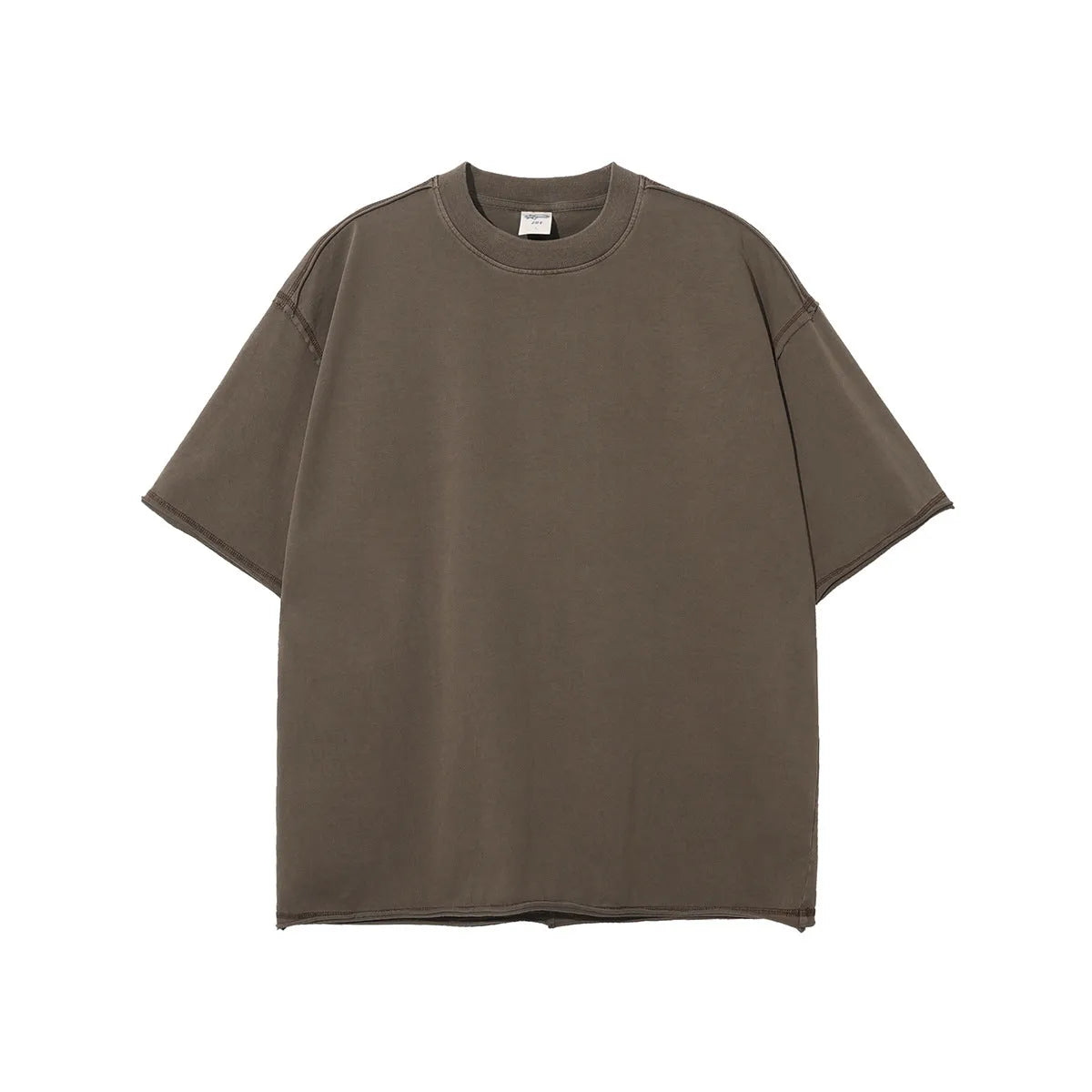Men's vintage wash cotton pullover t-shirt in solid colour, summer style, front view