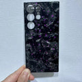 Carbon fiber phone case for Samsung with forged bright fine holes and black finish, European American style