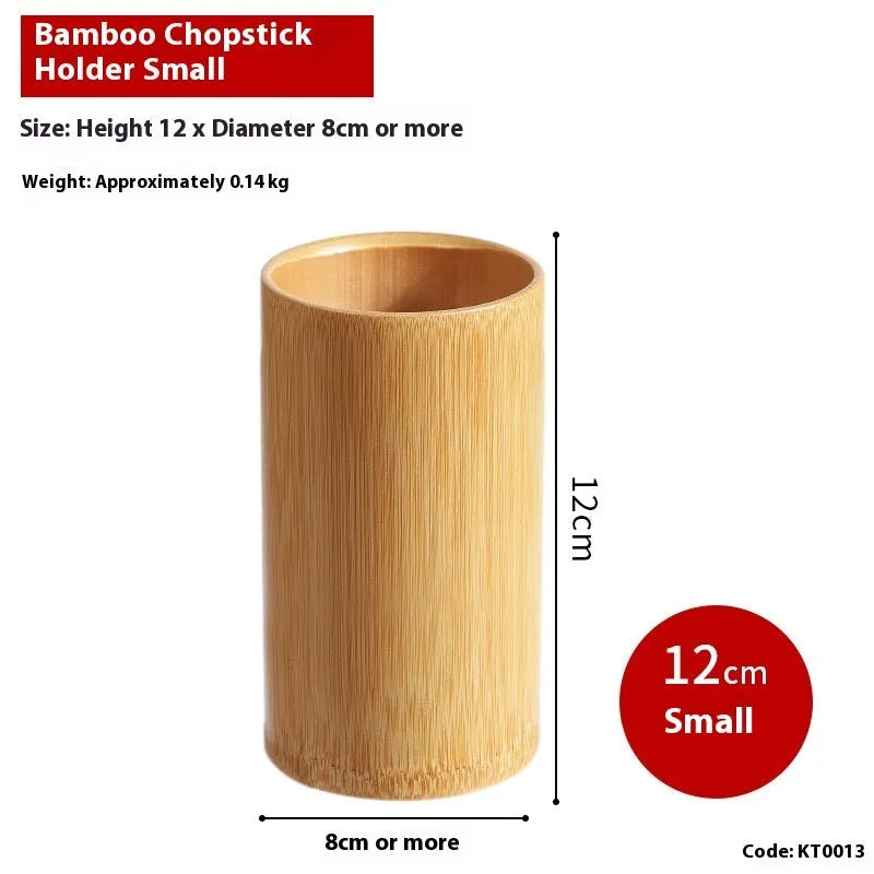 Natural bamboo chopstick holder with creative bevel design for kitchen utensil organisation