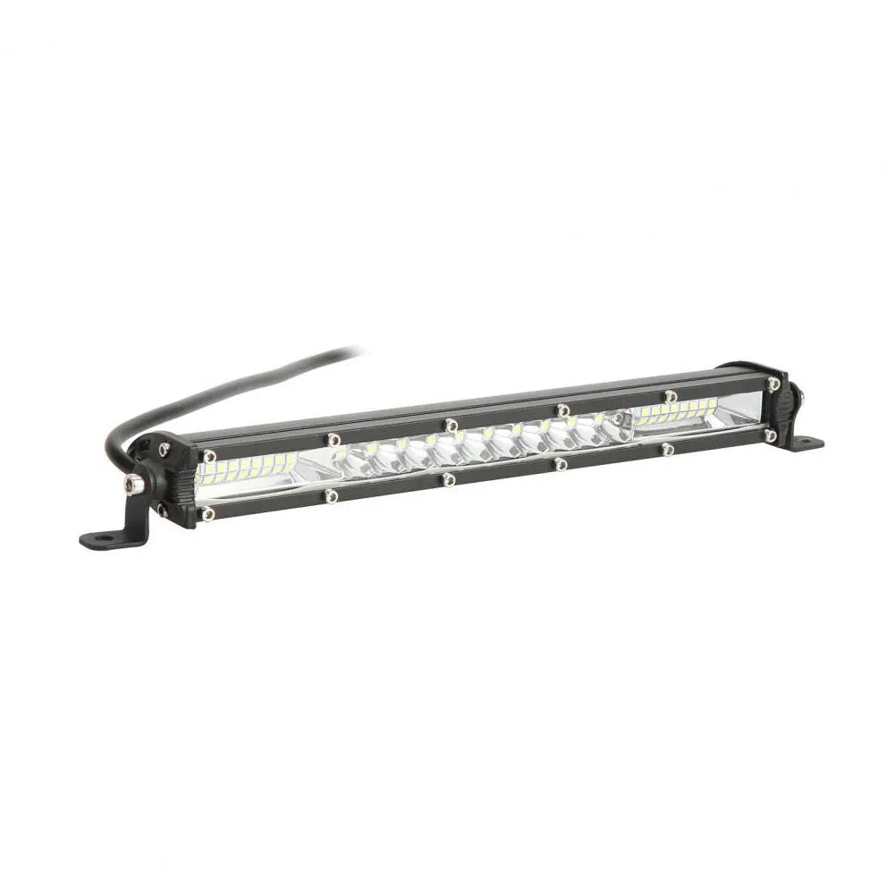Ultra-thin white aluminium LED strip light bar for vehicle mounting, showing slim profile.