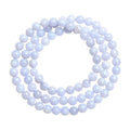Blue agate bracelet with natural multi-circle pattern and Ruyi elements on wrist