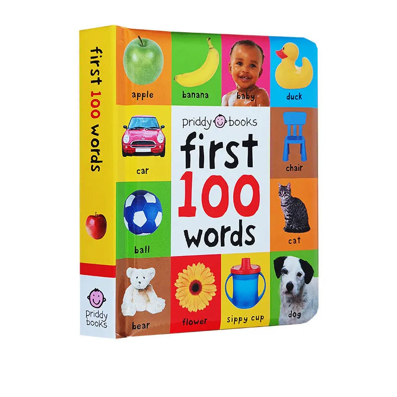 English original first words cardboard book with animal and truck themes for toddler learning
