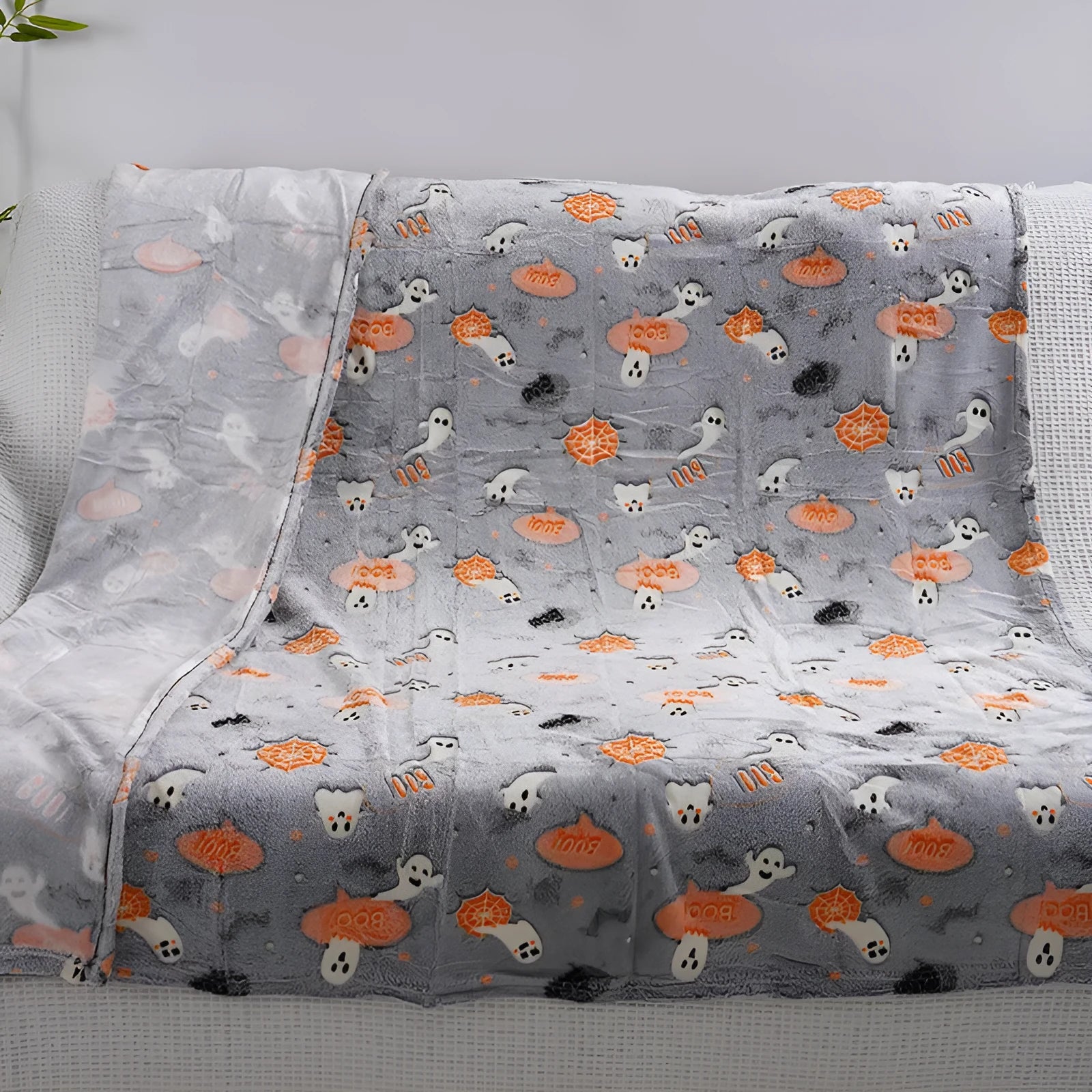 Child flannel air conditioner cover blanket with cartoon design in two size options