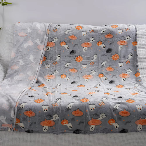 Child flannel air conditioner cover blanket with cartoon design in two size options