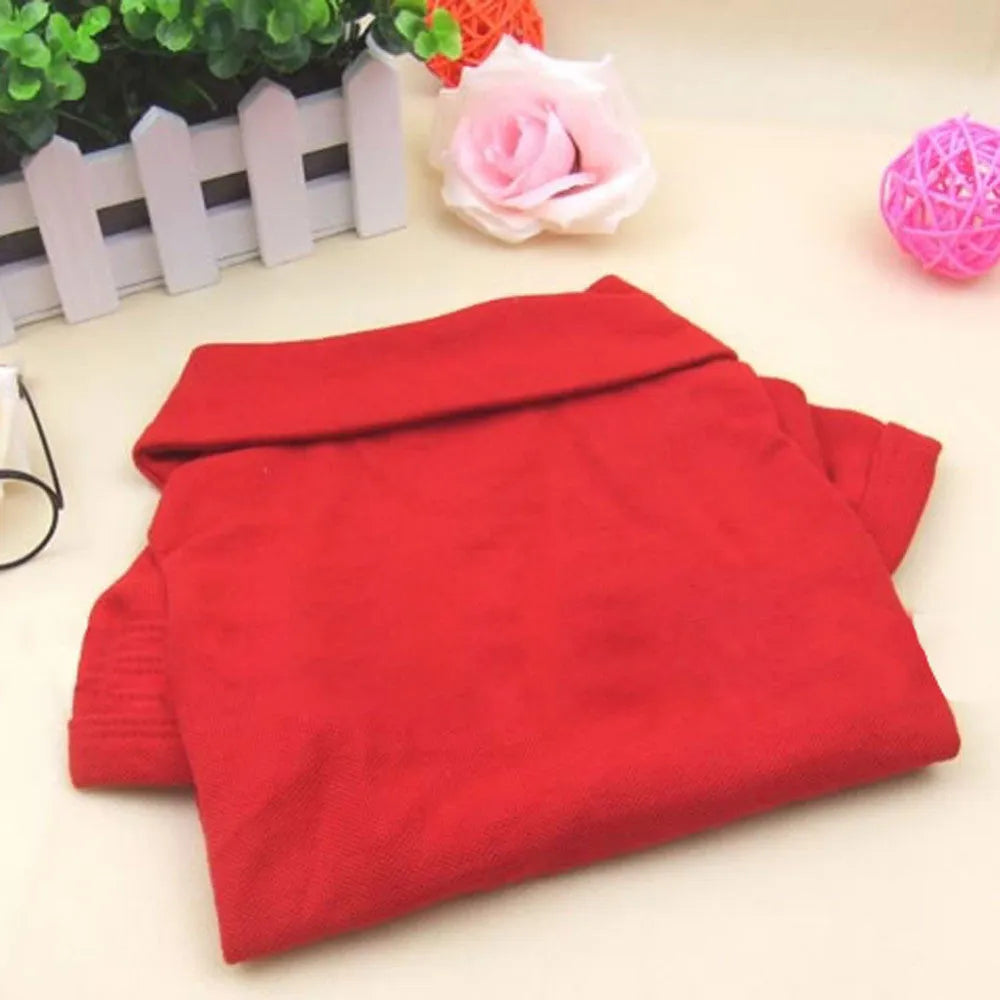 Cotton dog polo shirt in solid colour with collar, available in sizes XS to XL for small medium and large dogs