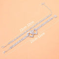 Set of two alloy double heart anklets with electroplated finish, unisex style, displayed together
