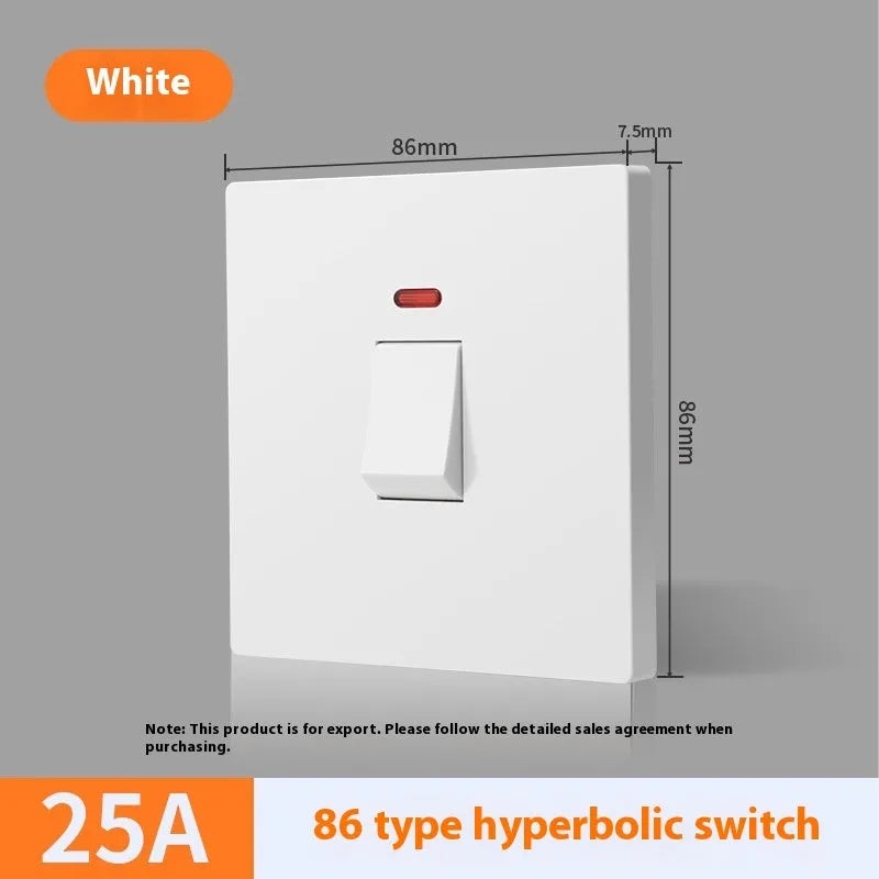 Industrial water heater air conditioner switch with indicator light panel in gold, grey, or white