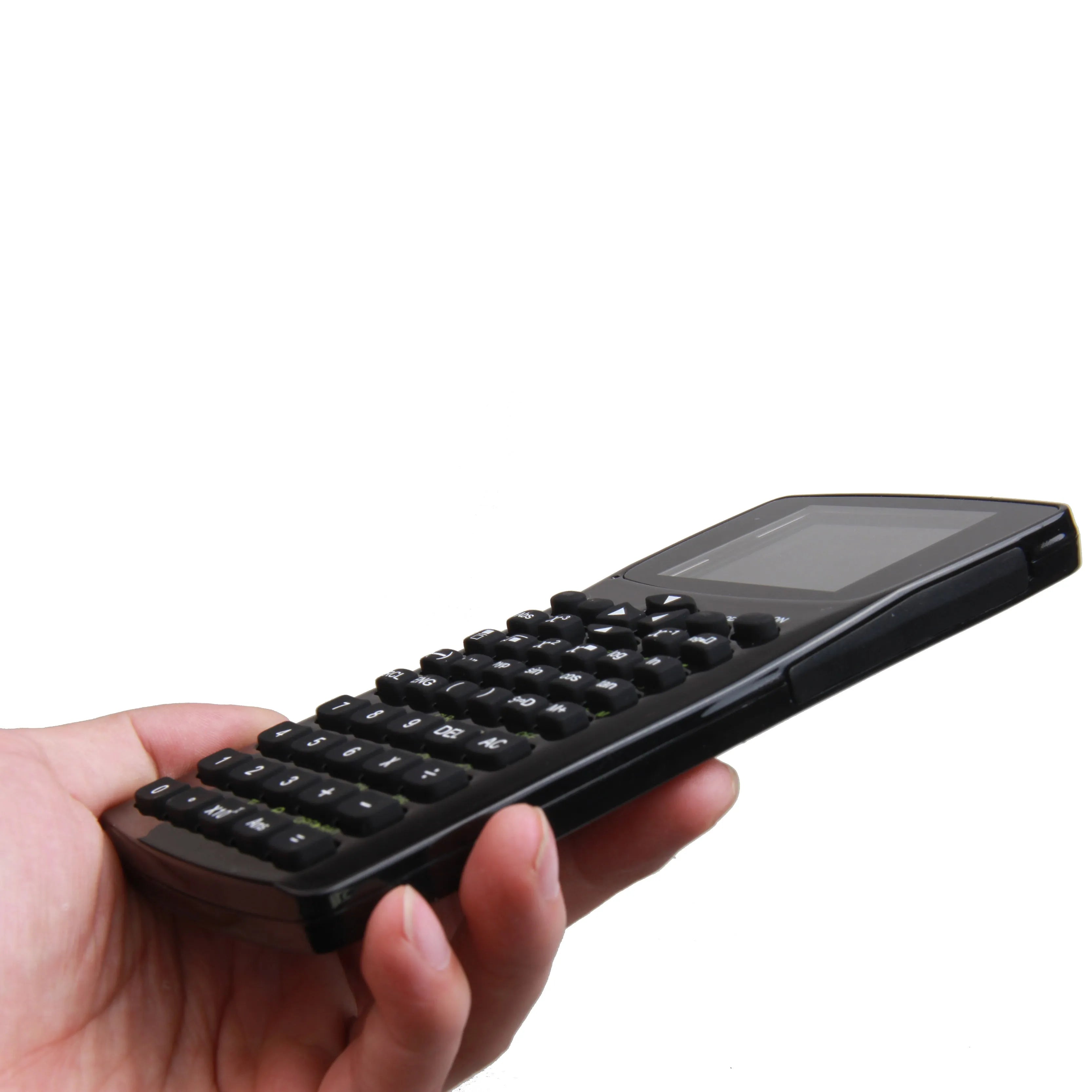 Black multifunction e-book reader with a 2.8cm screen and an adjustable strap, showing language selection menu.