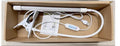 Black and white 26cm USB-powered LED desk lamp on a desk for study lighting.
