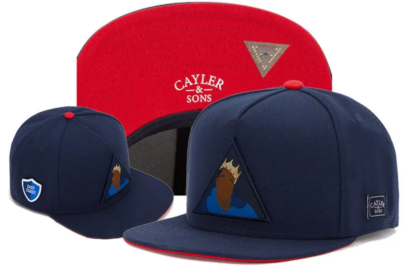 Cotton snapback baseball cap with adjustable back, black colour, side view