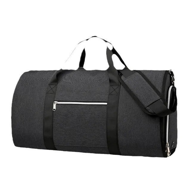 Oxford cloth sports bag in grey with dry wet separation compartments and waterproof lining