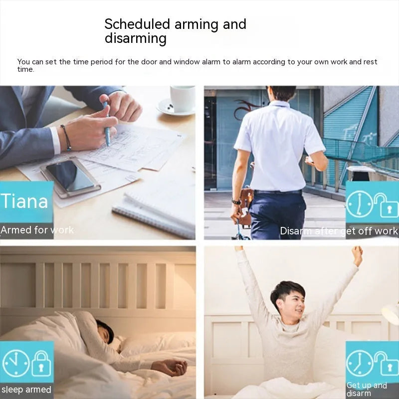 WiFi door magnetic sensor alarm unit for smart home security with sound and light alerts