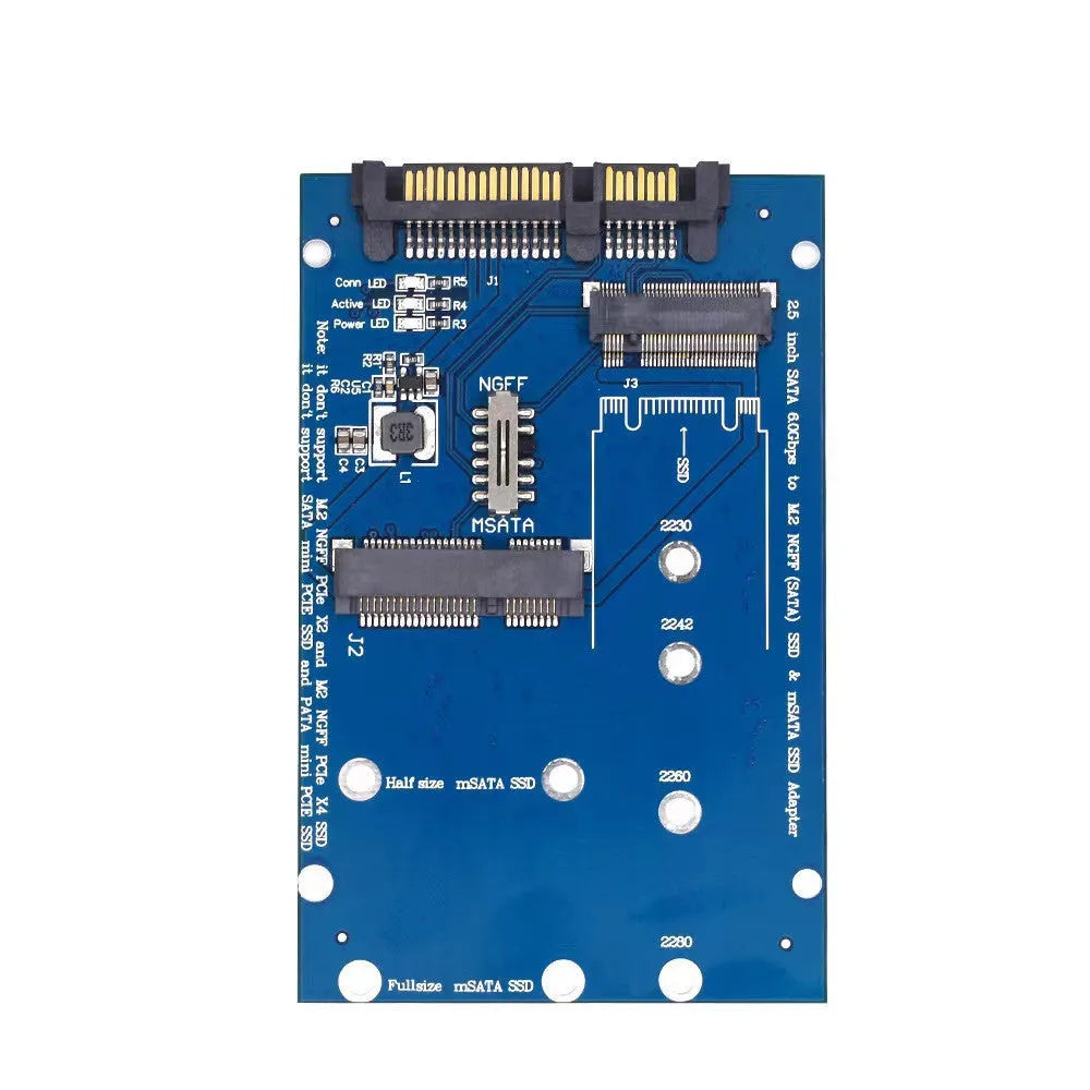 SATA3 to M.2 NGFF SSD conversion adapter card in black and blue colour options