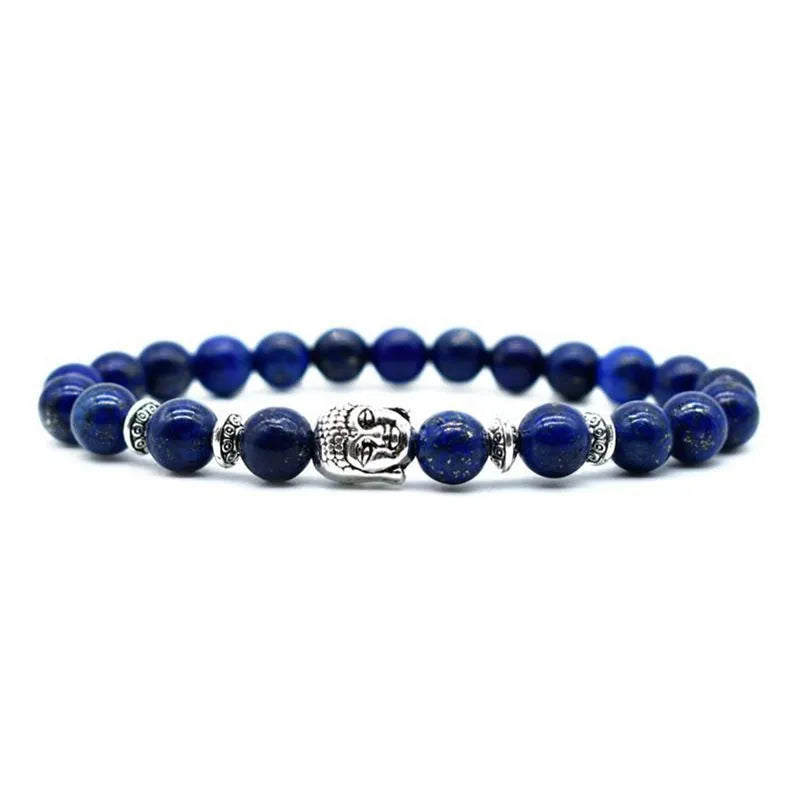 Handmade tiger eye bracelet with 19mm Buddha head in unisex design