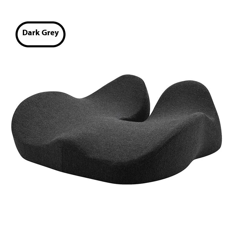 Memory foam office chair cushion in light grey colour with 46x43x12cm dimensions
