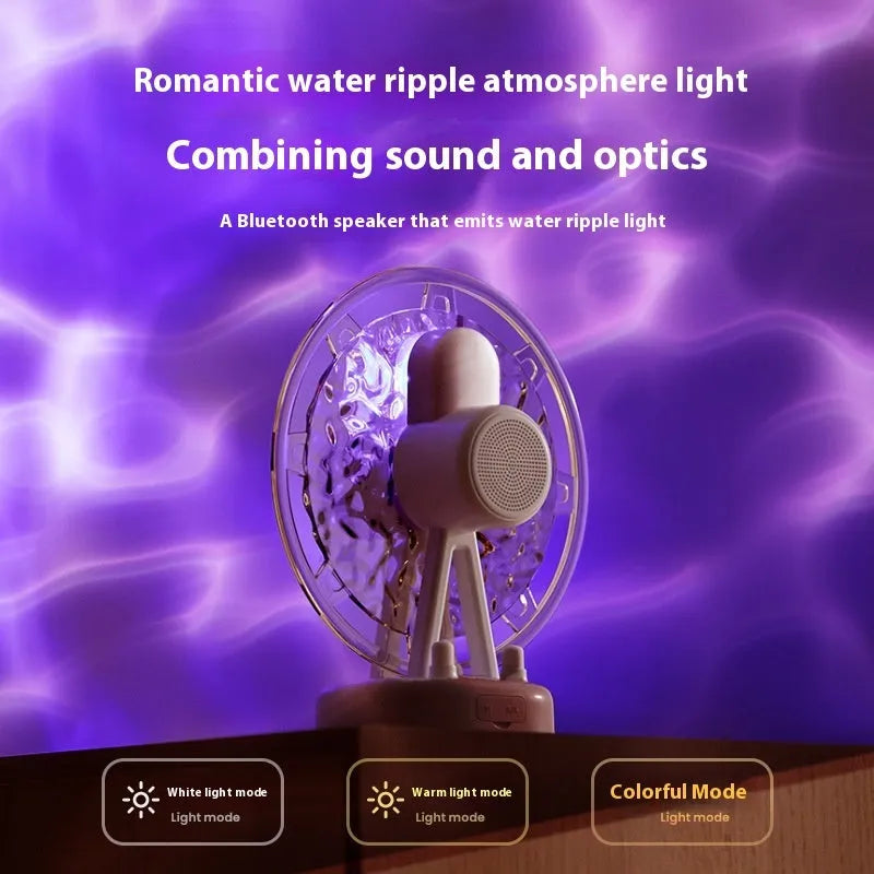 Pink and white Ferris wheel water ripple Bluetooth speaker atmosphere light with colourful lighting