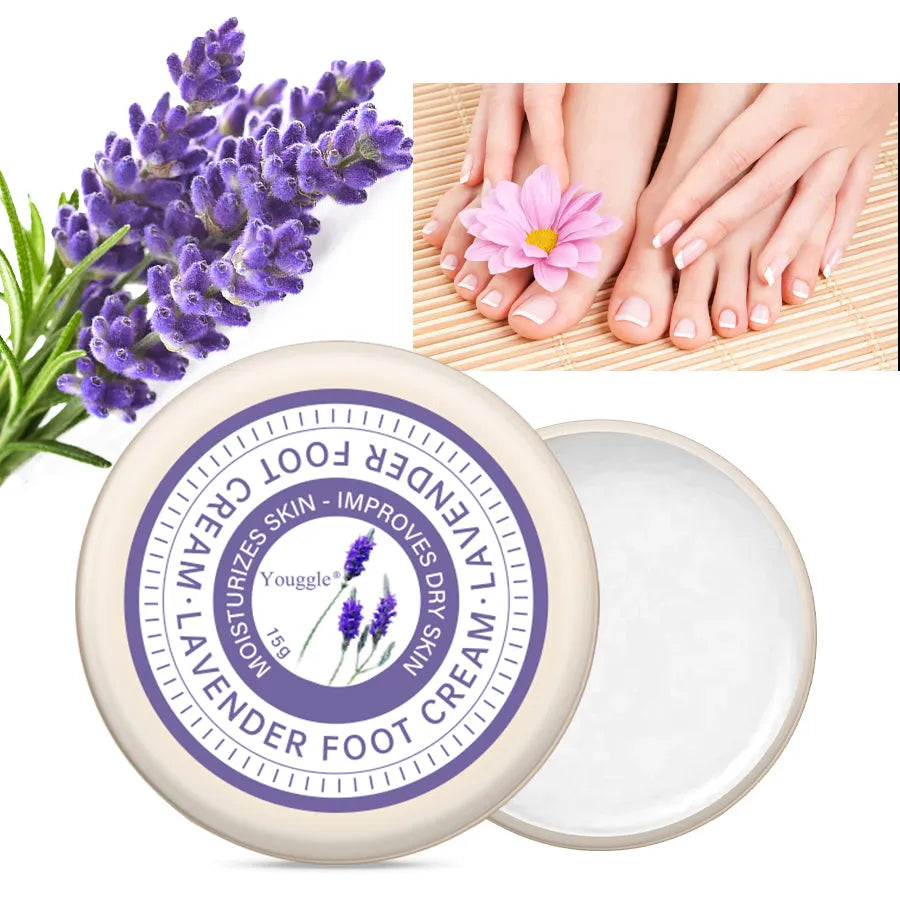 Lavender Anti Fungal Foot Repair Cream 15g tube with lavender design for dead skin removal and moisturising foot care