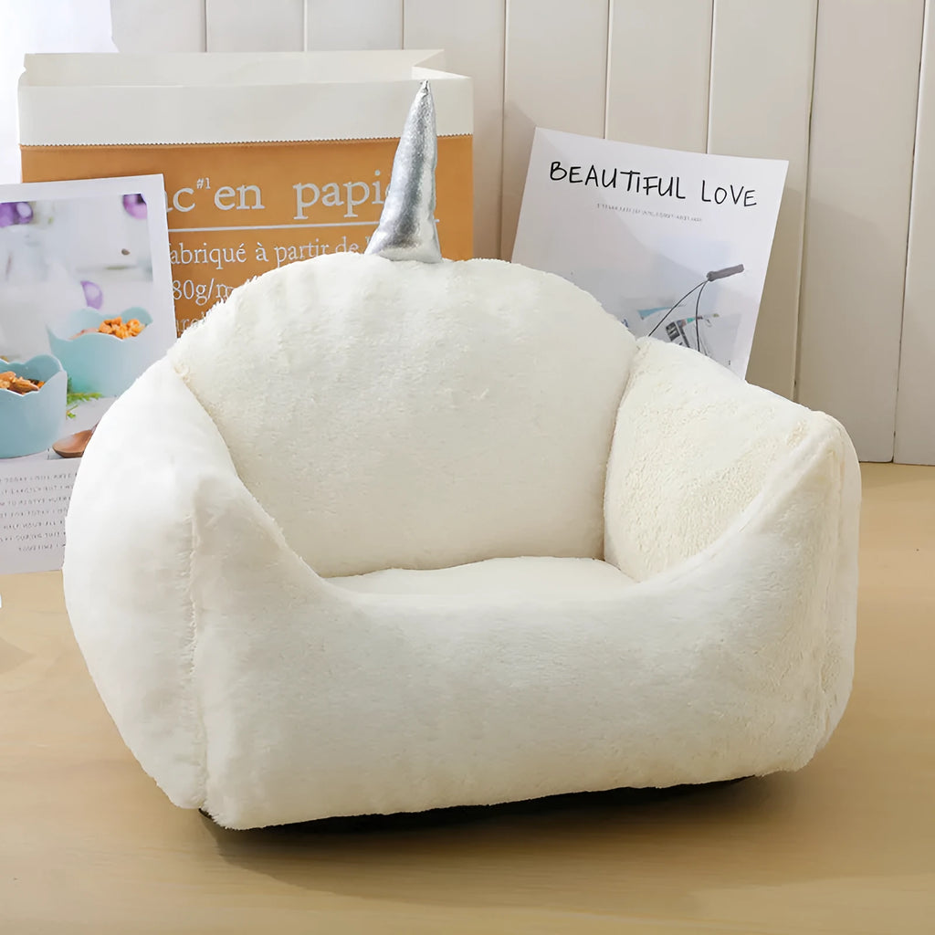 Cloth dog bed mat for small and medium dogs, 3-sided enclosed design, shown in grey, size M 65x60x28cm