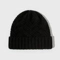 Wool knitted women's hat with dome crown in ankela red colour showing knitted texture