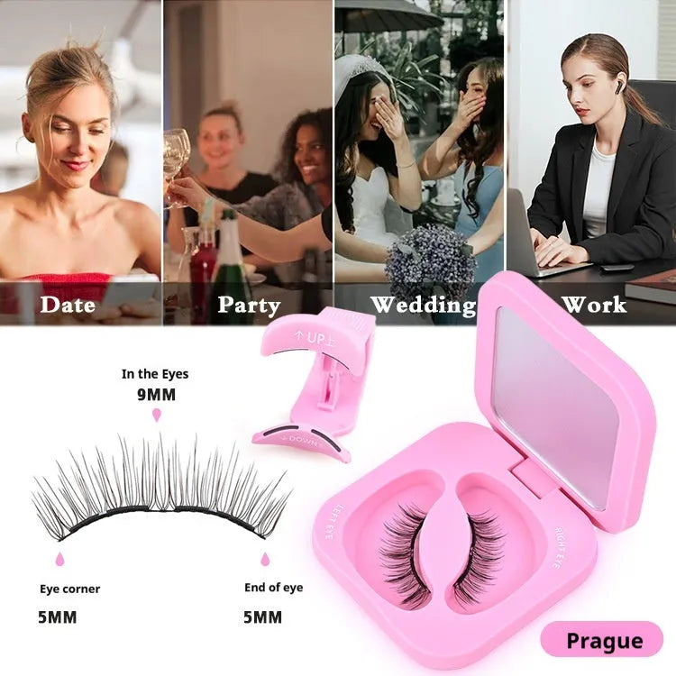 Soft magnetic eyelashes thick lasting reusable cross style high-grade fiber natural long look cloud black shade