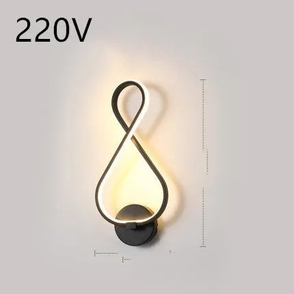 Nordic minimalist LED wall lamp in black or white with silicone shade for bedroom bedside lighting