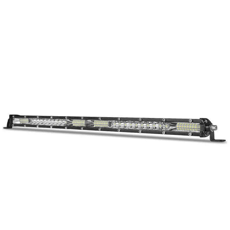 White aluminium alloy ultra-thin LED strip light for car roof or bumper in three length options.