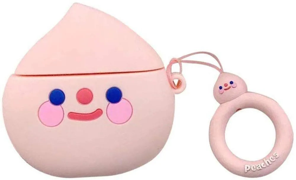 Silicone protective case for AirPods with cartoon animal and food theme designs