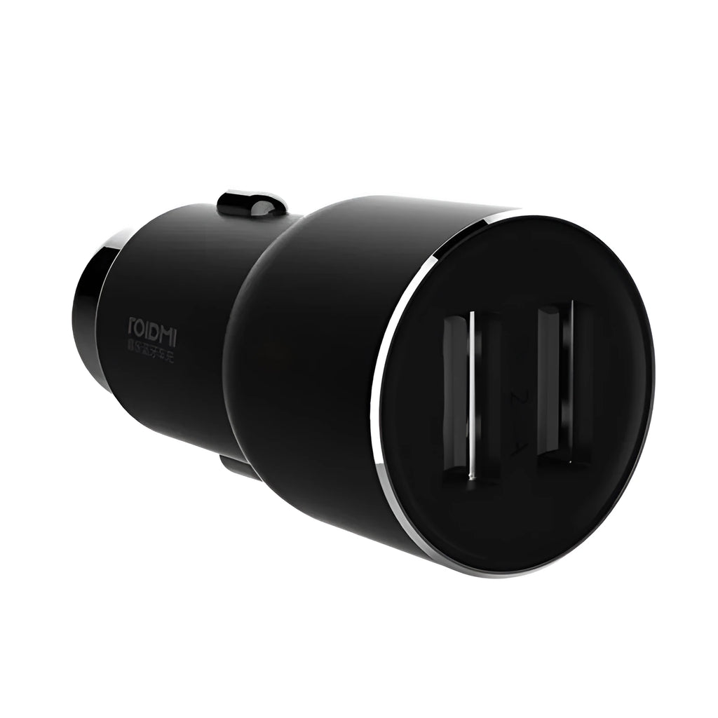 Black Ruimi 3S car charger with dual USB ports for phone and tablet charging