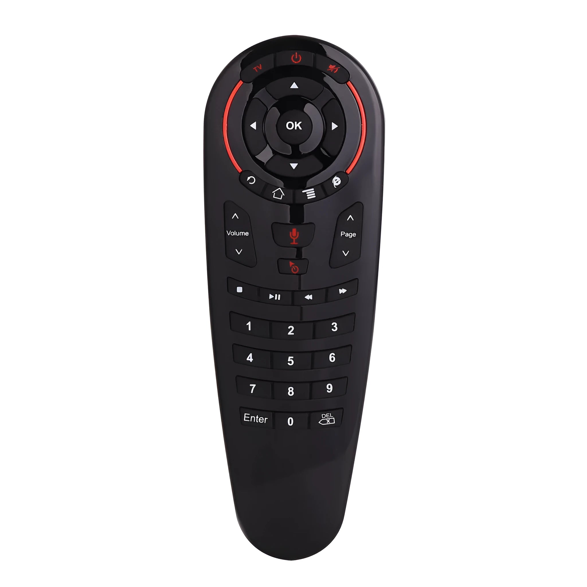 G30 wireless keyboard air mouse remote control with nano USB receiver on a table.
