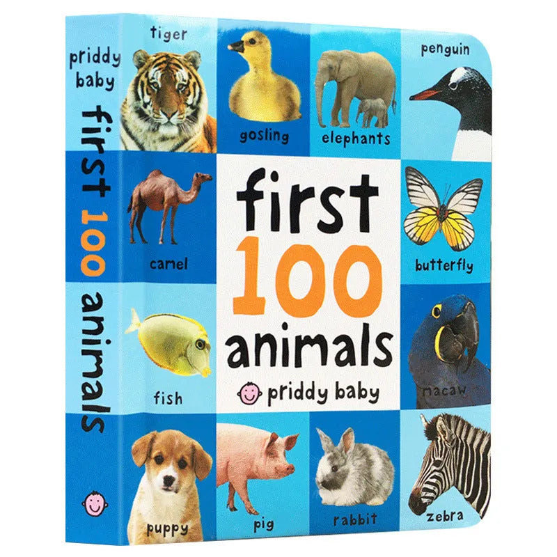 English original first words cardboard book with animal and truck themes for toddler learning